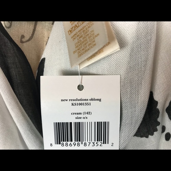 Kate Spade New Resolutions Scarf-Black/White - Picture 5 of 7